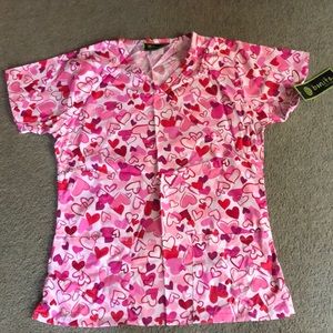 Heart scrub top